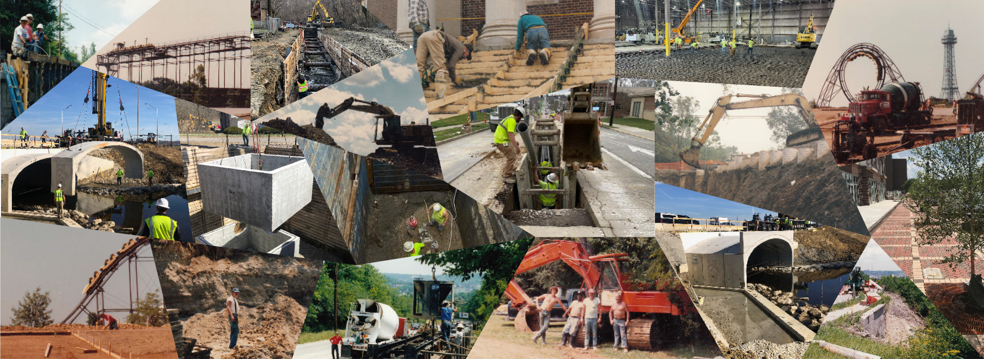 Ford Development Photo Collage of site work both old and new photos