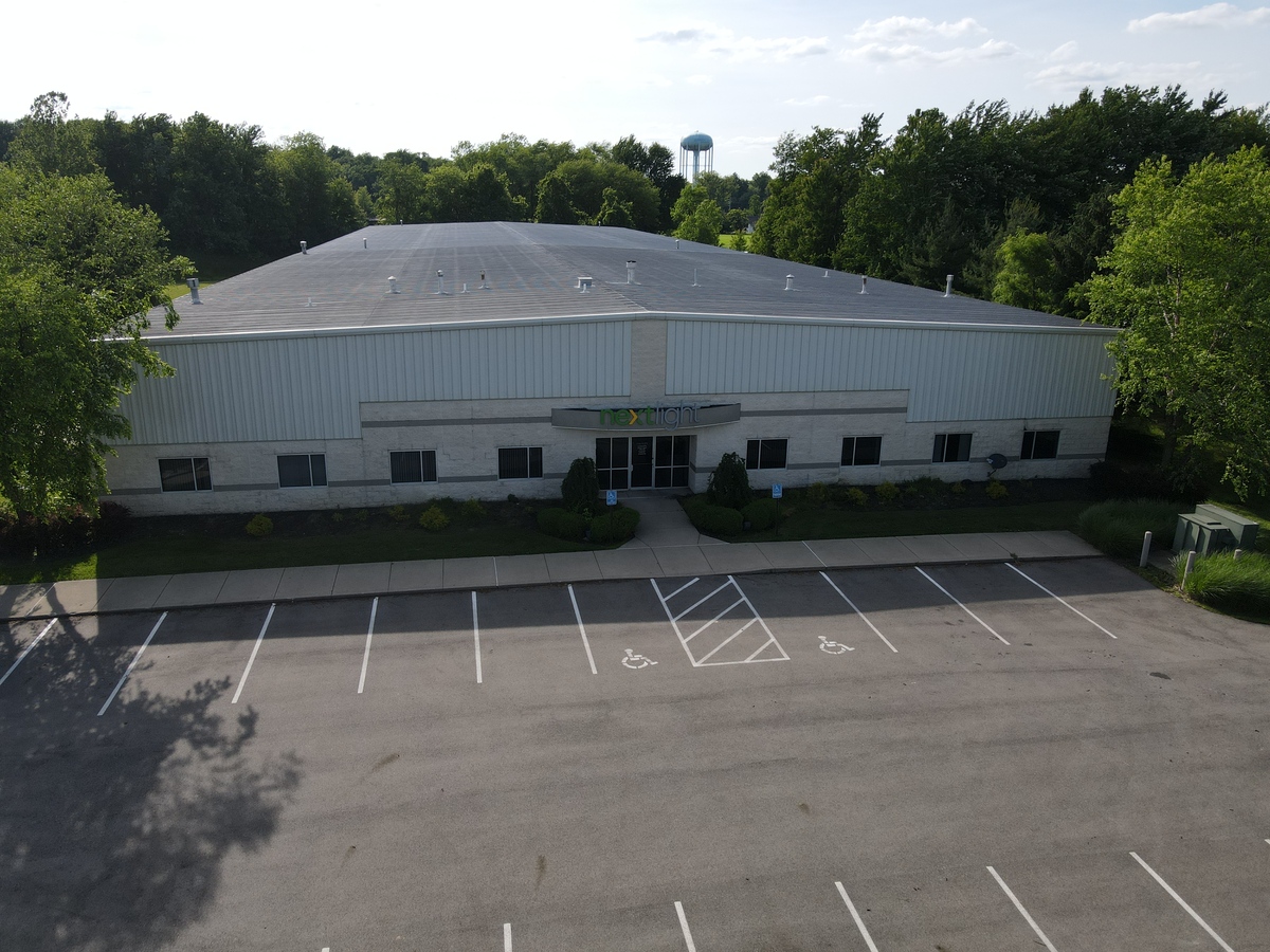 exterior view of building and parking lot